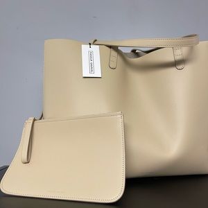 New with tags Mansur Gavriel large leather tote bag with wallet